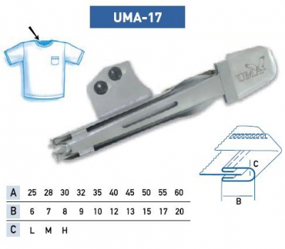 Приспособление UMA-17 60-20 мм  L